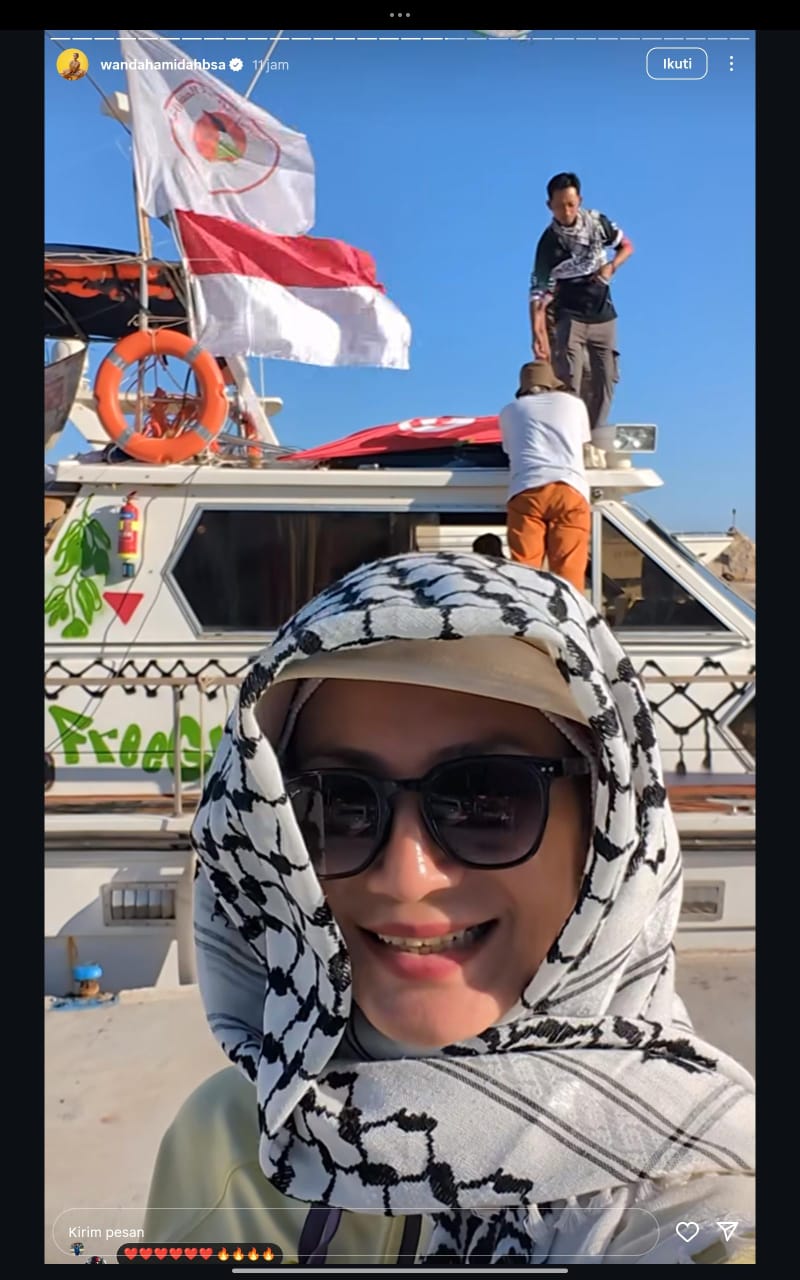 Wanda Hamidah menaiki kapal terakhir ke Gaza